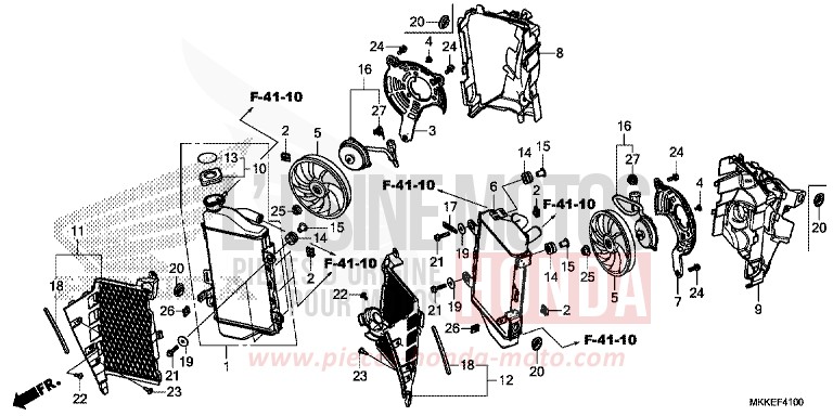 RADIATEUR de Africa Twin PEARL GLARE WHITE (NHB53HB) 2019